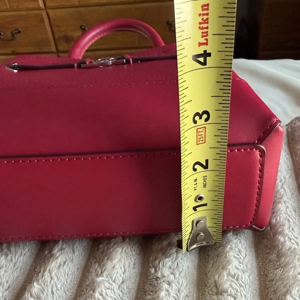 Michael Kors Reed XS Satchel Dark Raspberry Pebbled Leather Crossbody 35F4S6RC0T